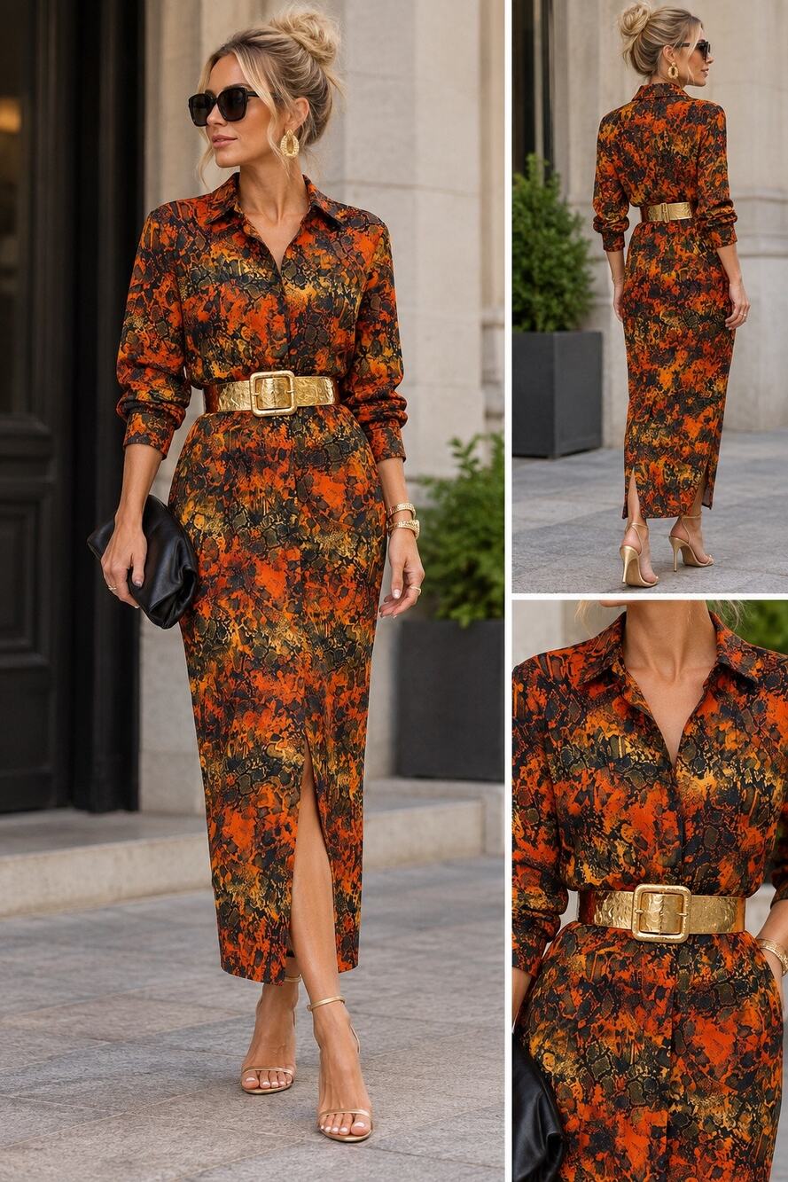 Marcell Von Berlin Snake Print Dress Size 4 NWT